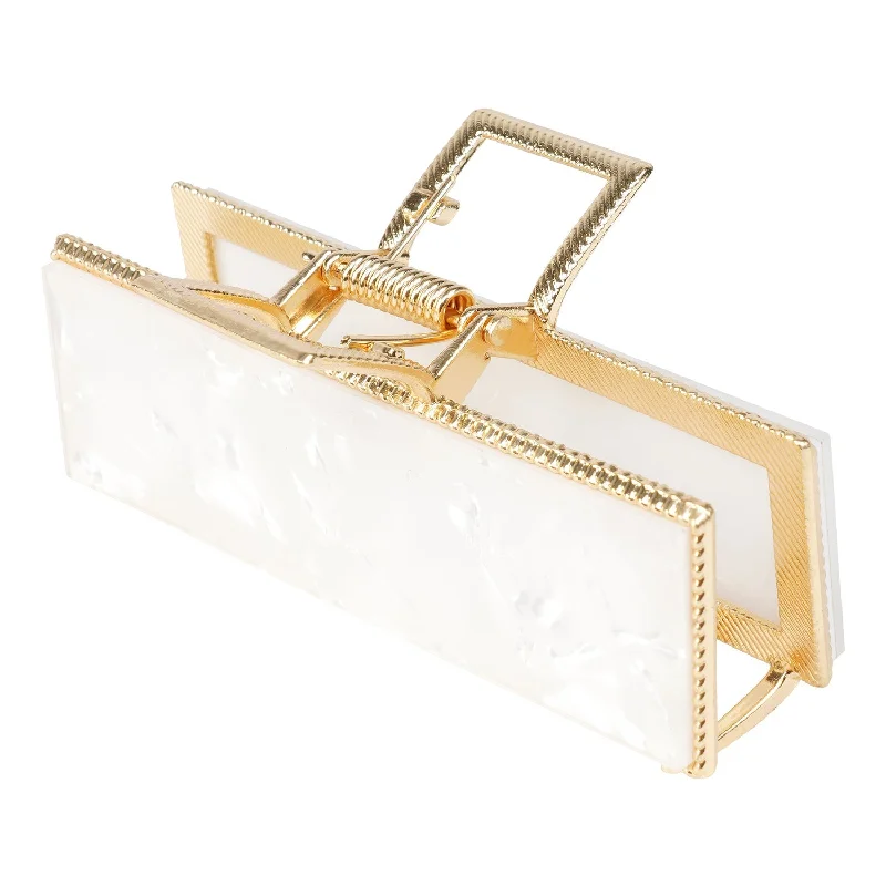 Sol Metal Marble Rectangle Claw Clip