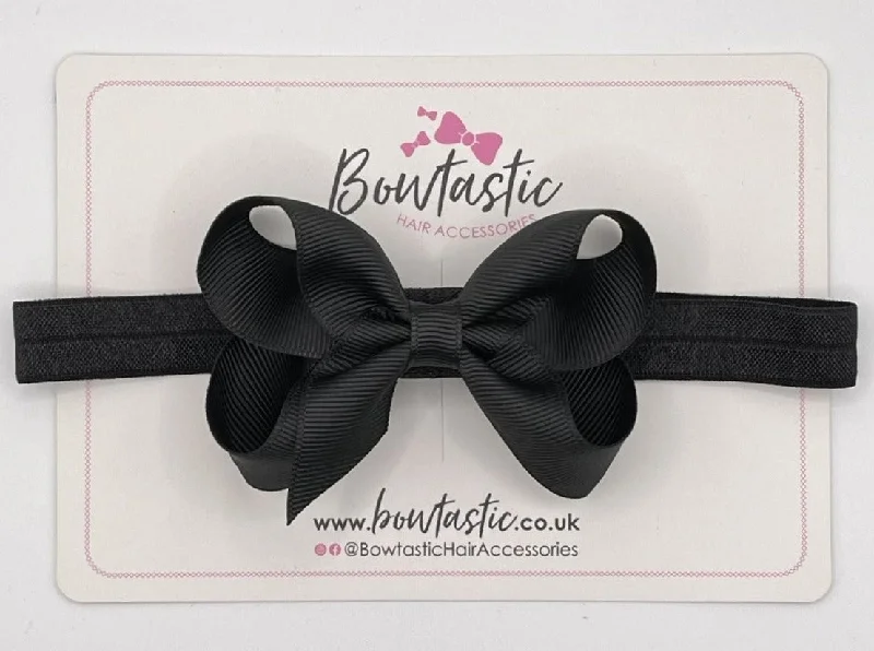 3.5 Inch Baby Headband - Black