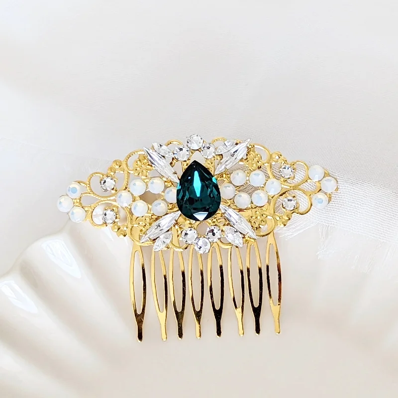 Emerald Hair Comb