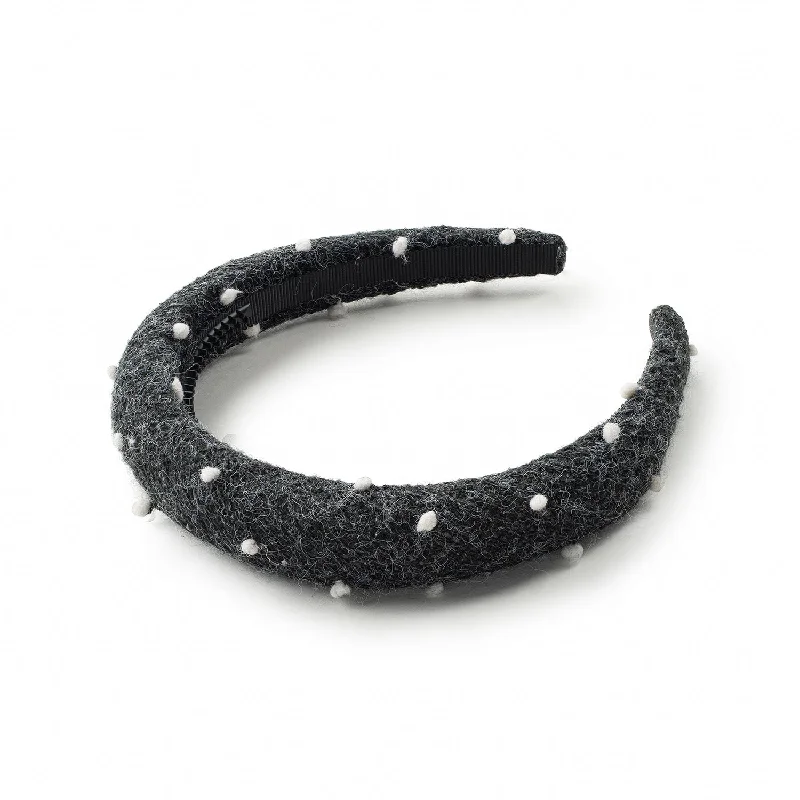 Halo Luxe Cassie Woolen Dot Headband - Charcoal