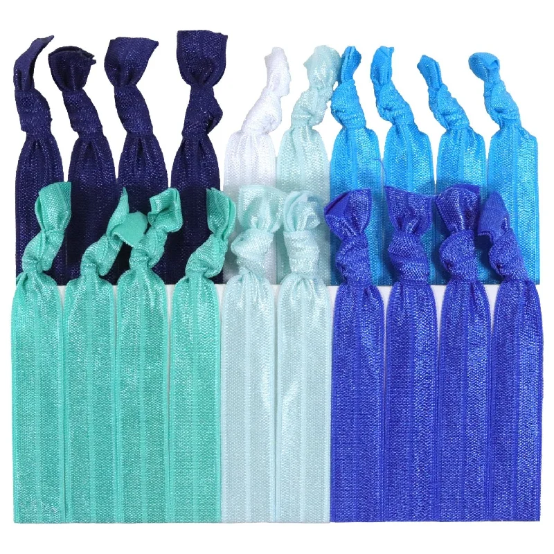 Blue Ombre Ribbon Hair Ties - 20 Pack