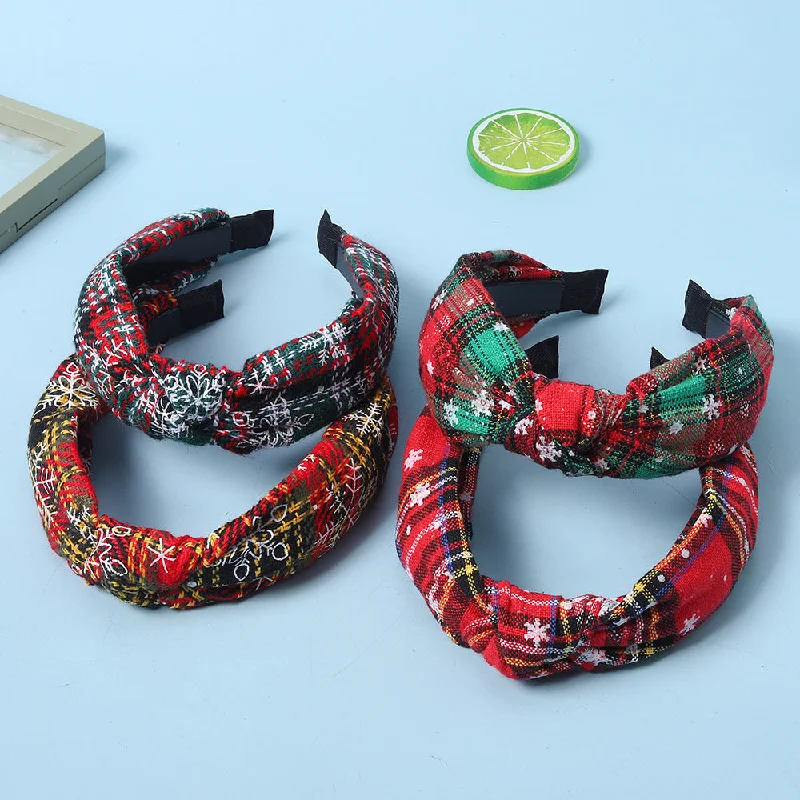 Wholesale Christmas Series Knotted Fabric Hair Bands