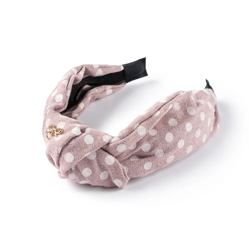 Halo Luxe Polka Dot Knot Headband - Lavender