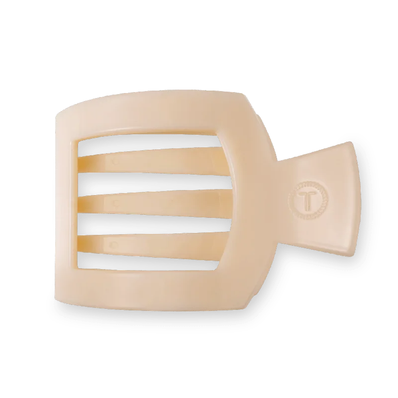 Almond Beige Large Flat Square Clip