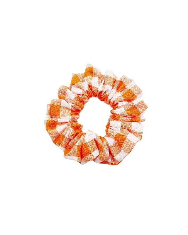 Orange Gingham Scrunchie