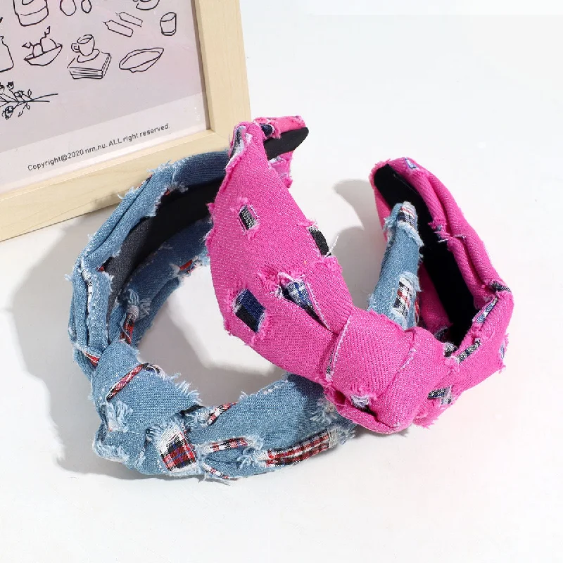 Wholesale Vintage Denim Knotted Headbands