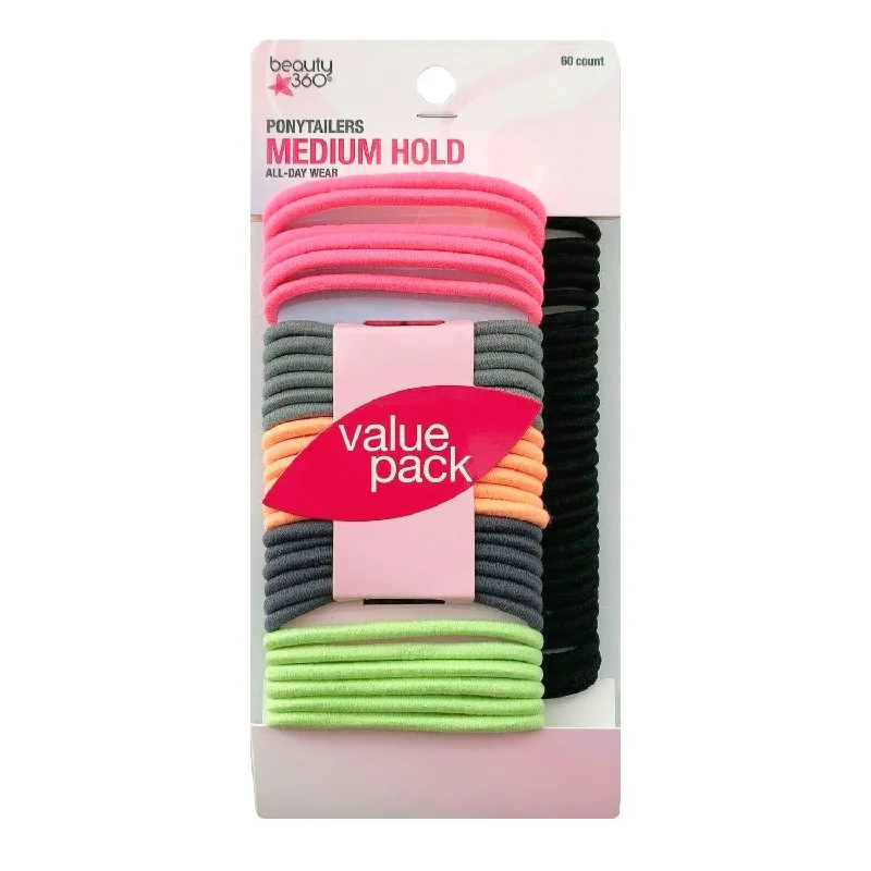 Beauty 360 Medium Hold Ponytailers 60ct