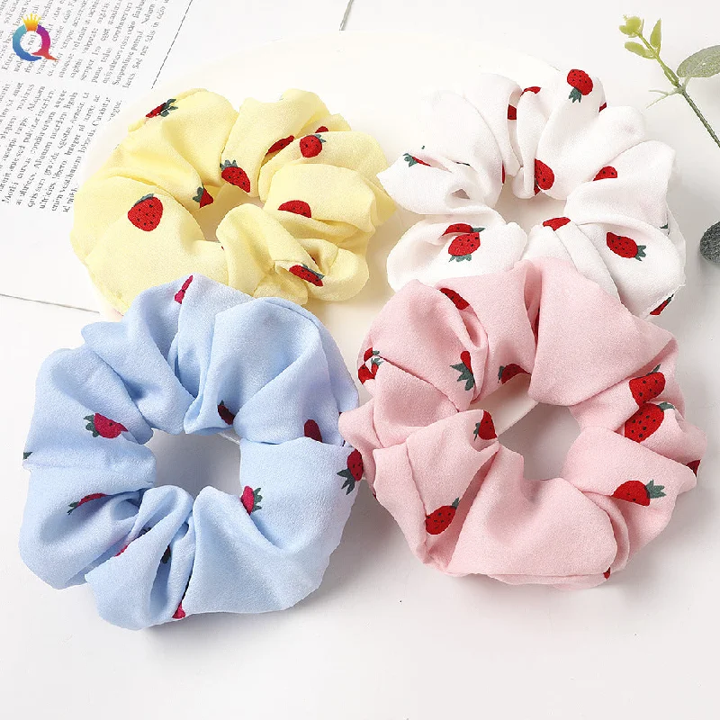 Wholesale Small Strawberry Ponytail Large Intestine Hair Tie