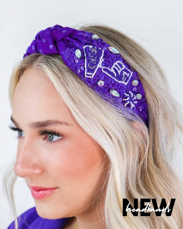 Purple Sequin Cheer Headband