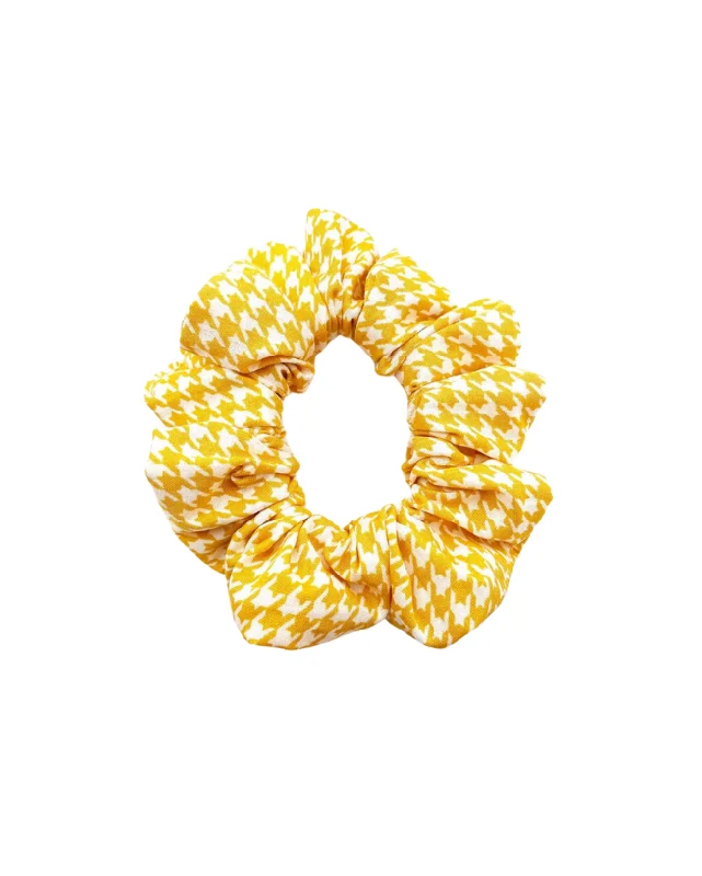 Yellow Houndstooth Scrunchie