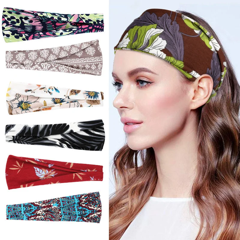 Wholesale Yoga Broadside Printed Fabric Headband