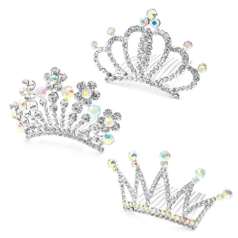 Wholesale Children's Princess Rhinestone Crown Hair Comb