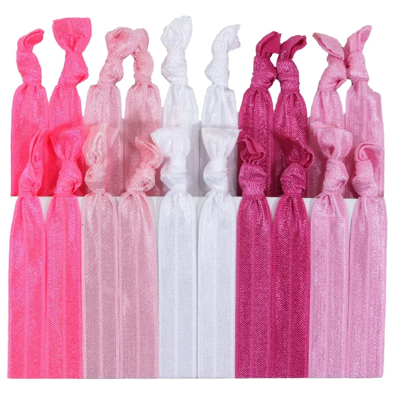 Pink Ombre Ribbon Hair Ties - 20 Pack