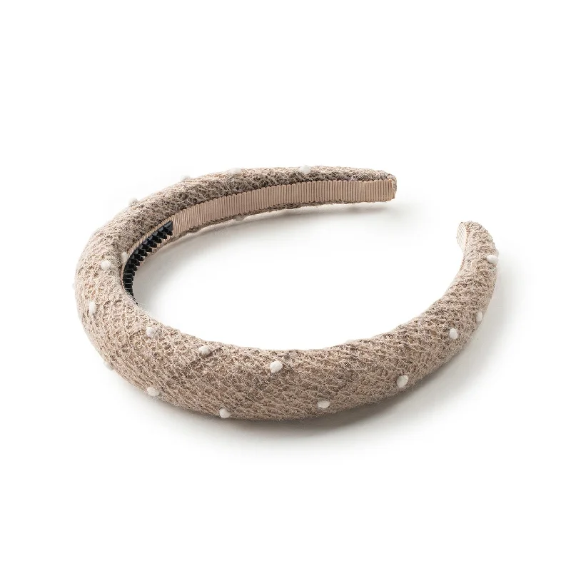 Halo Luxe Cassie Woolen Dot Headband - Mocha