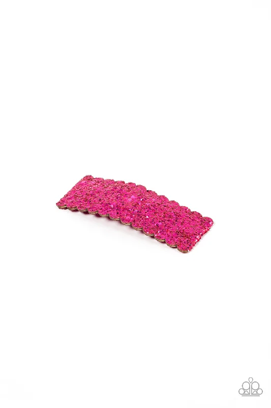 Shimmery Sequinista Pink Hair Clip - Paparazzi Accessories