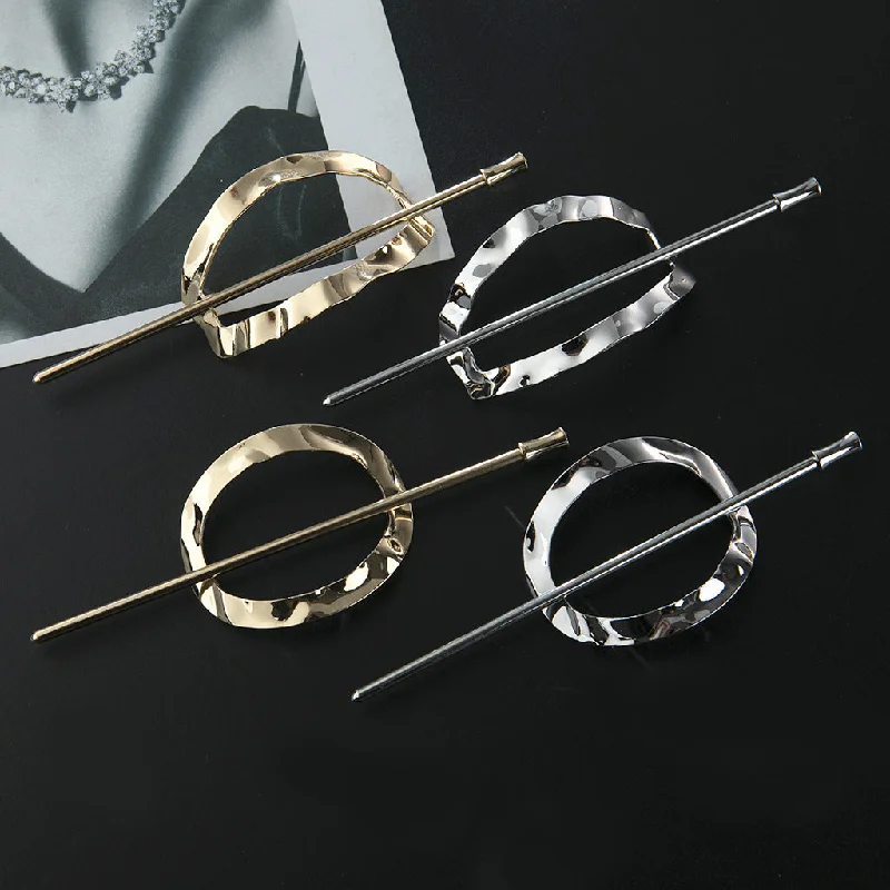 Wholesale Metal Hollowed Out Oval Hair Clips