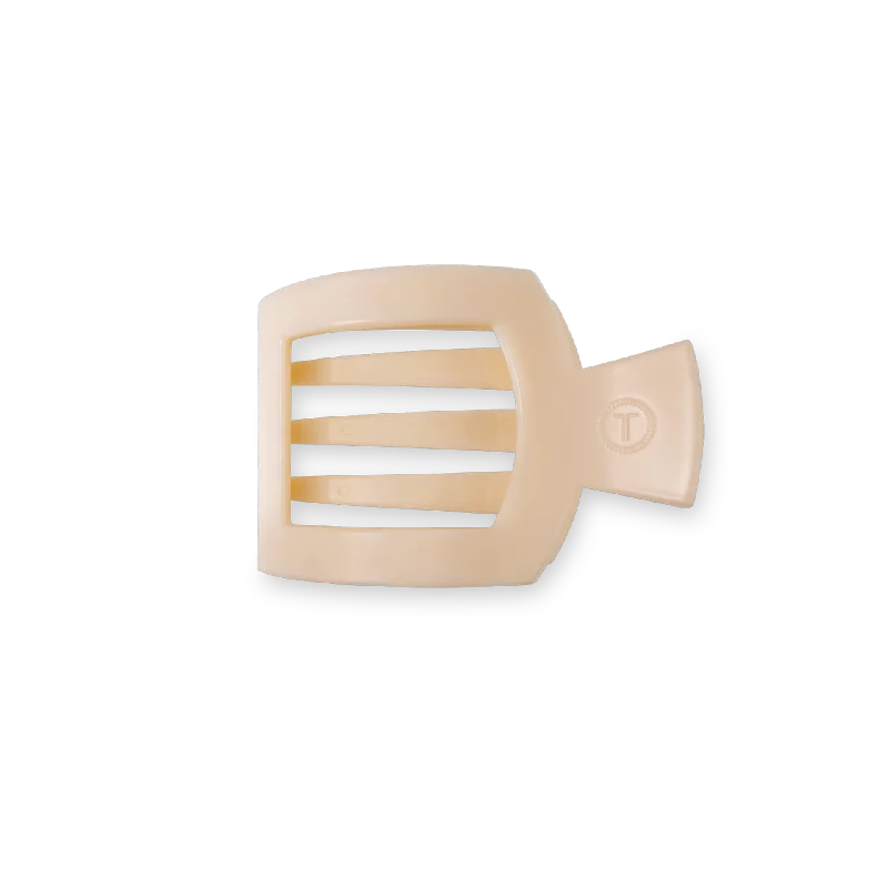 Almond Beige Small Flat Square Clip