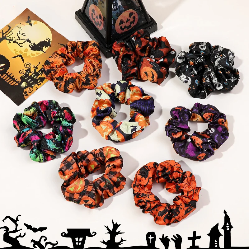 Wholesale Halloween Pumpkin Skull Large Intestine Hair Tie