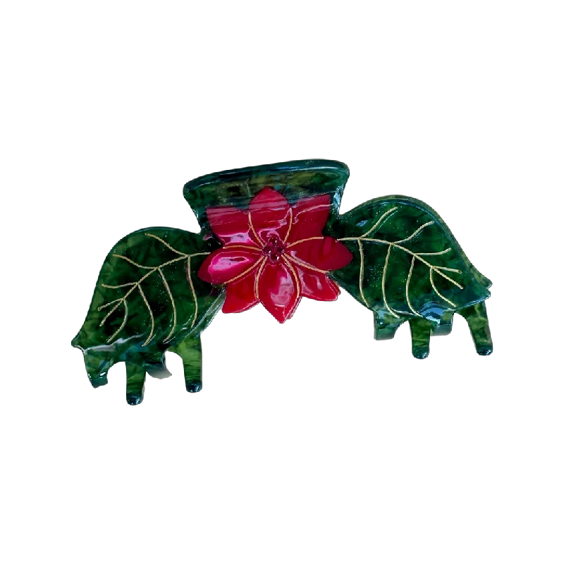 Pointsettia Hair Claw