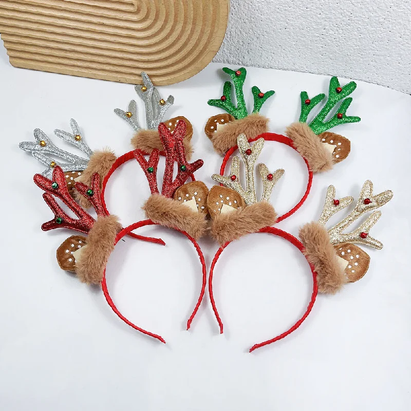 Wholesale 2023 Christmas Hoops Elk Christmas Tree Fabric Headbands