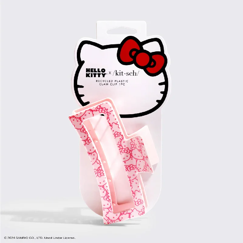 Kitsch x Hello Kitty Jumbo Open Shape Claw Clip  - Pink Hello Kitty Faces