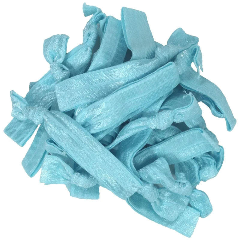 Light Blue Ribbon Hair Ties - 20 Pack