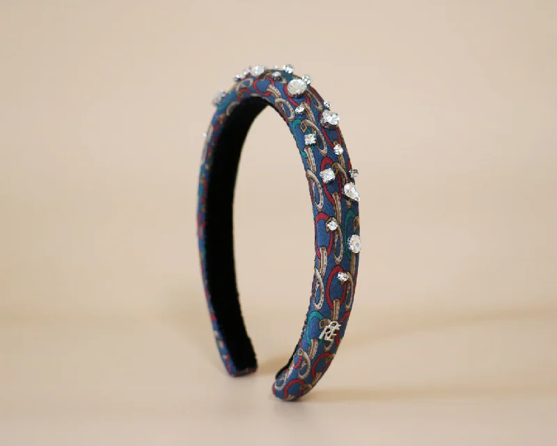 Slender Headband Blue Silver