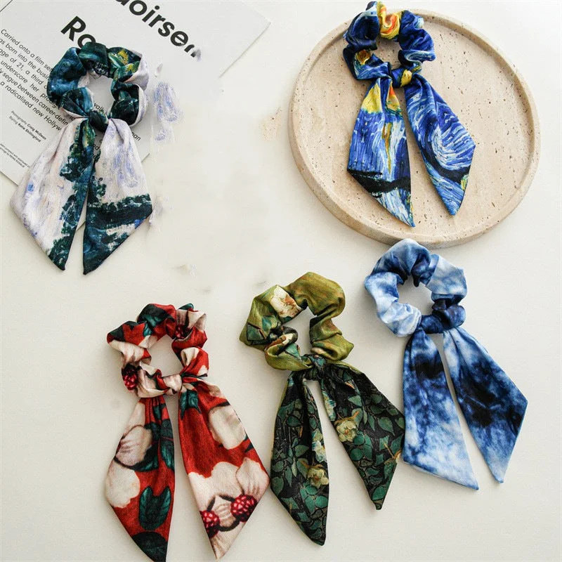 Wholesale Bow Ponytail Knot Hair Bands French Large Intestine Hair Bands