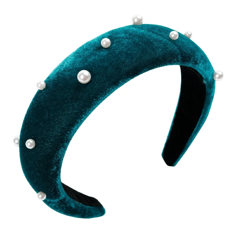 Scunci Velvet Pearl Padded Headband