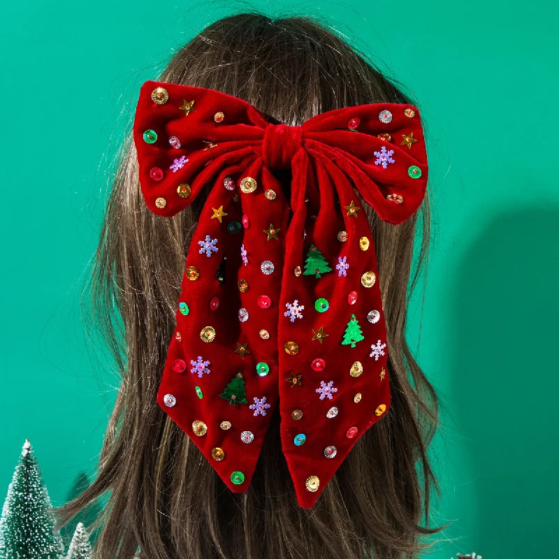 Wholesale A Christmas-inspired Bow with A Star Snowflake Hairpin