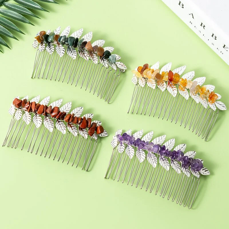 Wholesale Leaf Crystal Hair Combs