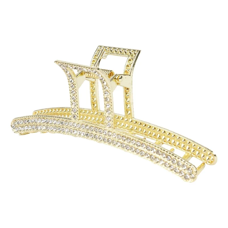 Sol Rhinestone Metal Lines Claw Clip