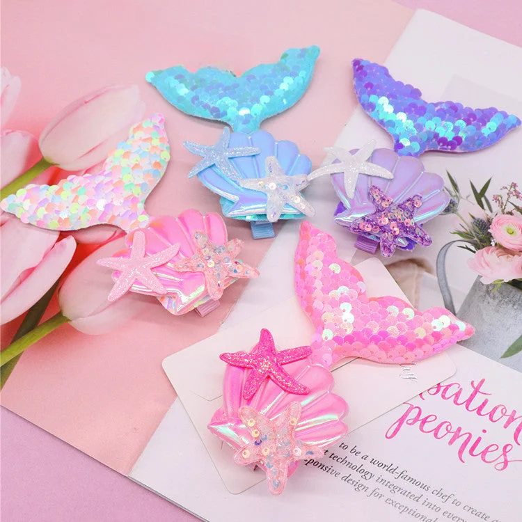 Wholesale Fabric Children's Mermaid Hairpin