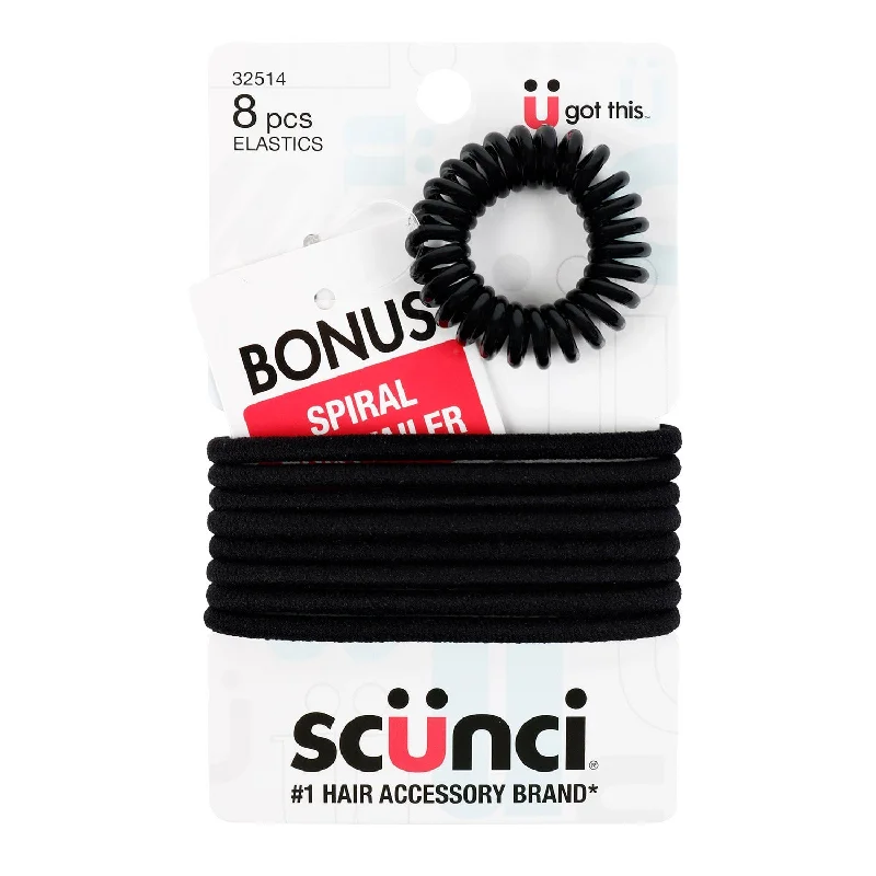 Scunci Elastics 8pcs with Bonus Ponytailer