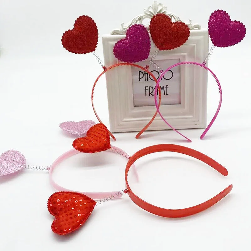 Wholesale Fabric Sequin Heart Headband