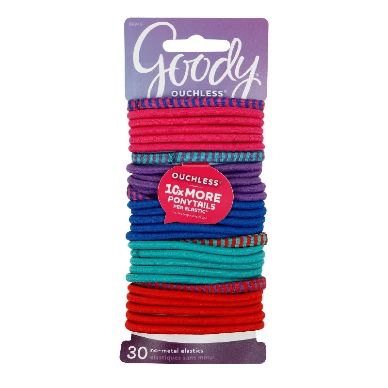 Goody Ouchless Hair Ponytail Holders Assorted Color 30pcs