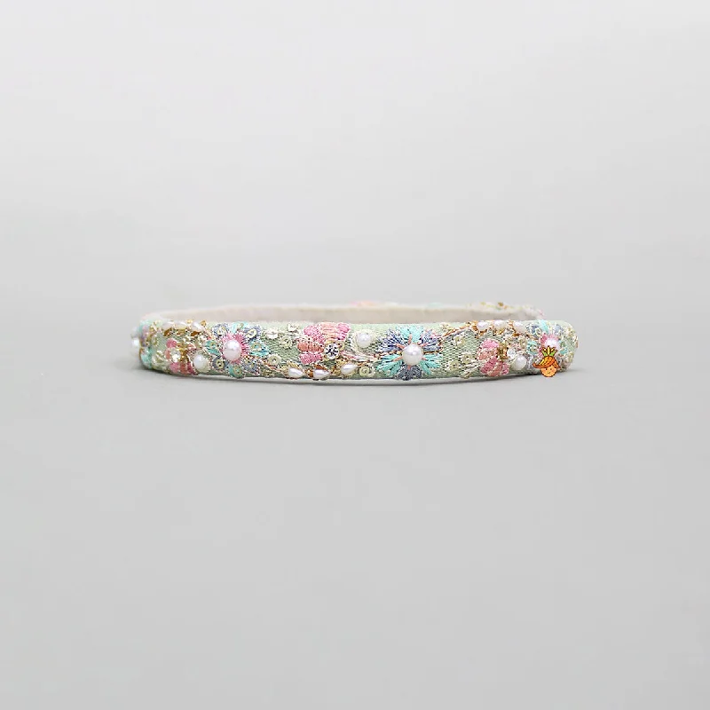 Thread Floral Embroidered Hairband