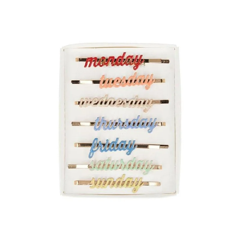 Enamel Weekday Hair Clips