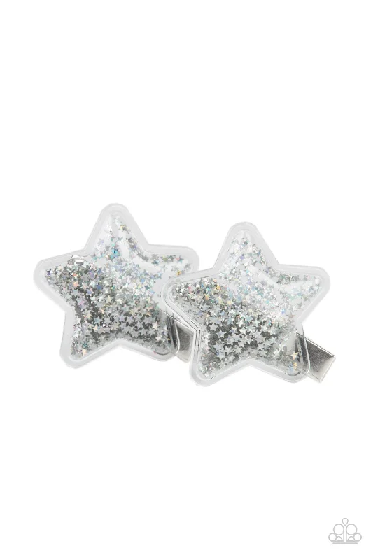 Stellar-ista Silver Hair Clip - Paparazzi Accessories