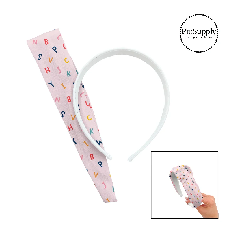 Letters on Light Pink DIY Knotted Headband Kit