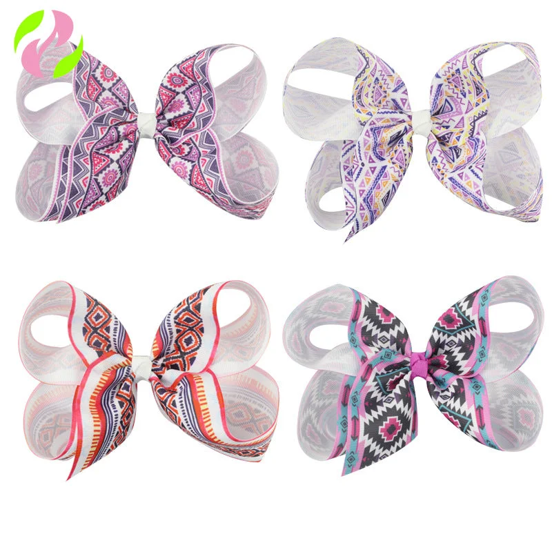 Wholesale Ethnic Bow Fabric Hair Clips