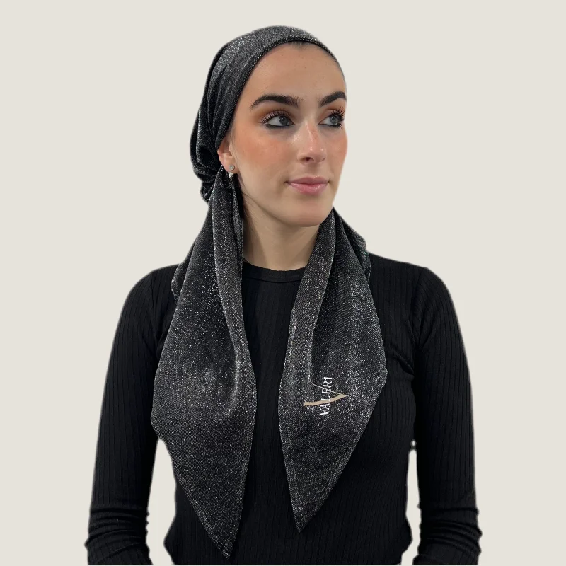 Black Shimmer Pre-Tied Scarf