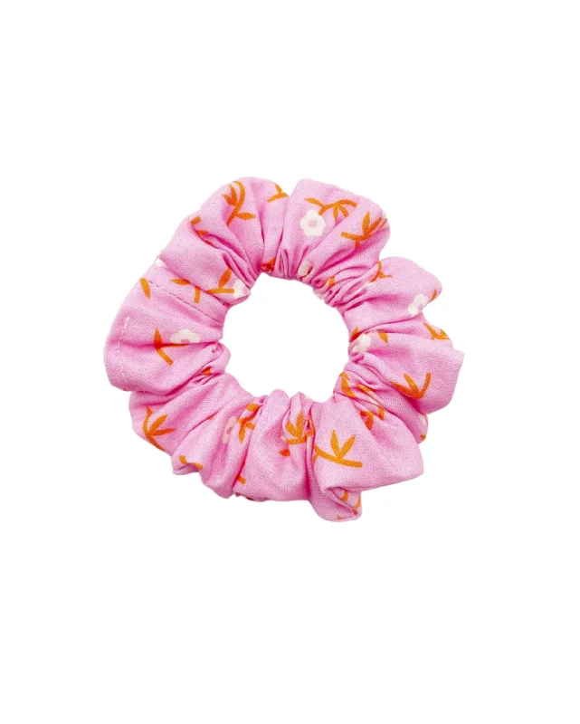 Pink Floral Scrunchie