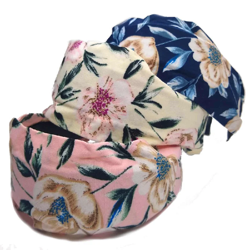 Wide Cottage Floral Headband with teeth