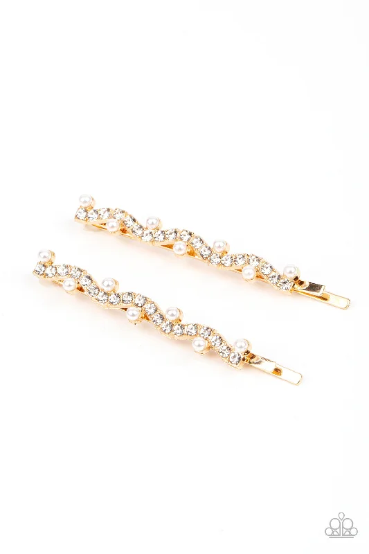 Ballroom Banquet Gold Hair Clip - Paparazzi Accessories