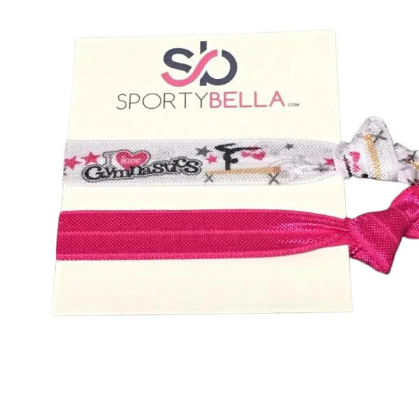 I Love Gymnastics Hair Ties - 2pcs