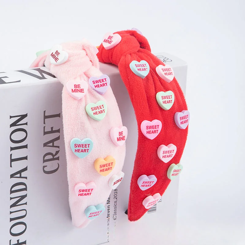 Wholesale Valentine's Day Love Sweetheart English Letters Velvet Headband