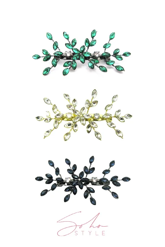 Crystal Rhinestone Floral Pin Brooch