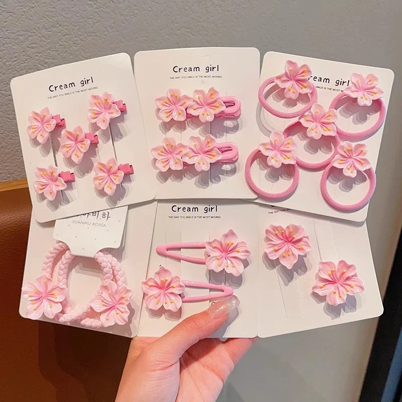 Wholesale Egg Flower Sweet Pink Flower Cute Baby Side Clip Bangs Hair Clips