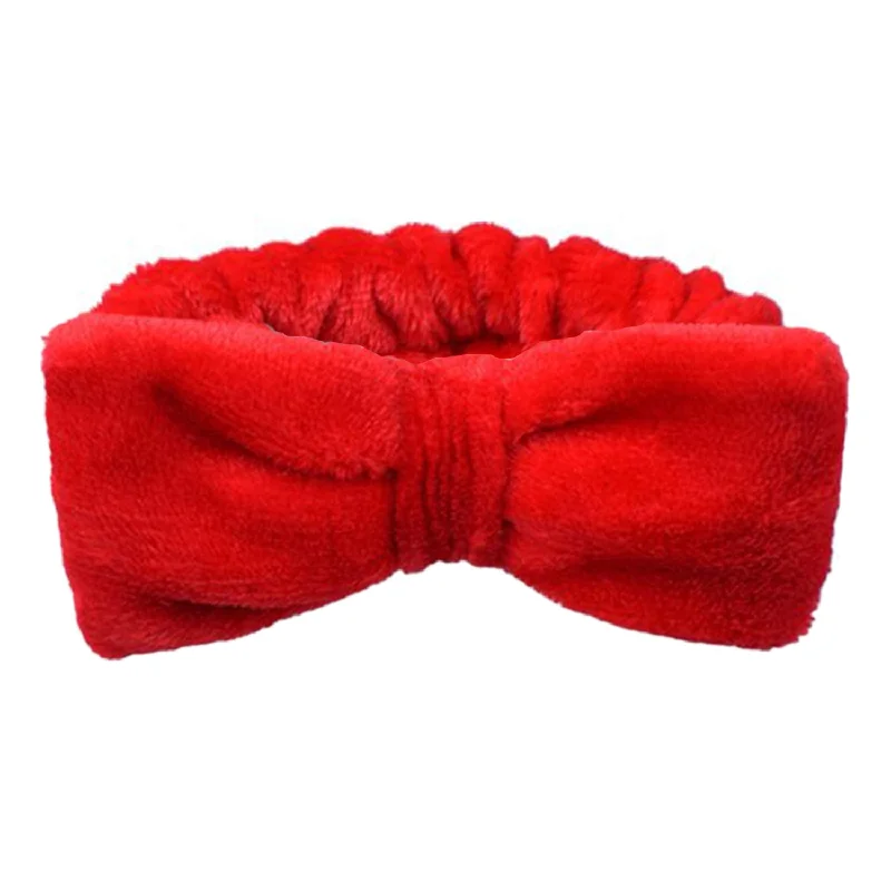 Solid Color Bowknot Elastic Spa Headband